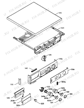 Взрыв-схема стиральной машины Zanussi ZF1028ROBUSTA - Схема узла Control panel and lid